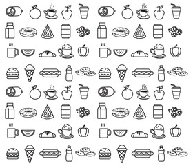 Fast food and drinks icons seamless pattern vector illustration design