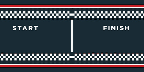 Fototapeta premium A stylized race track with start and finish lines and checkered borders