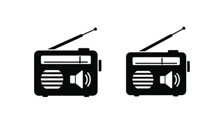 Two vintage transistor radios depicted in a striking silhouette © MDHOJAIFA