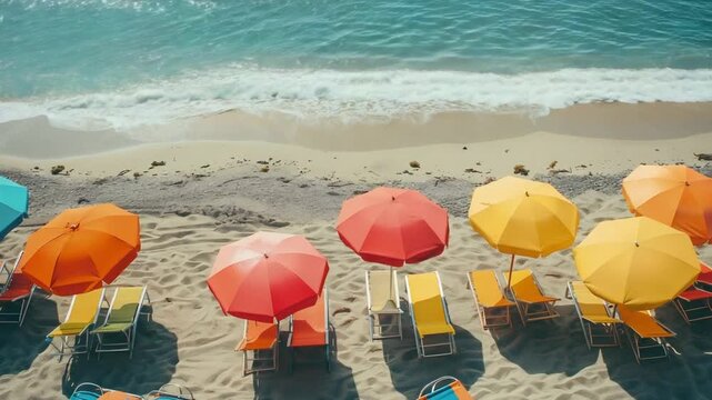 colorful umbrellas on the beach