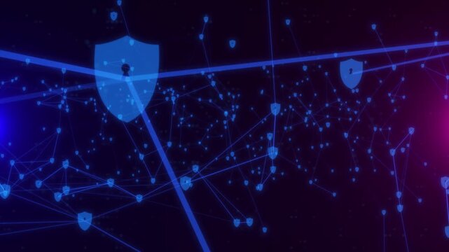 Cybersecurity Network With Shield Icons Digital Data Protection, Secure Global Connections, And Abstract Internet Safety Background, Cyber Security Network Abstract Digital Data Protection With