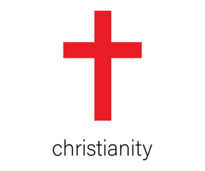 Obraz premium Christianity red cross symbol.
