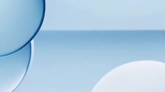 Abstract composition of spherical shapes in soft blue tones  