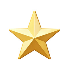 Fototapeta premium Golden five-pointed star isolated