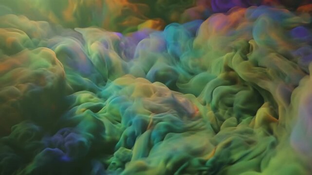 4K cinematic video, multicolored smoke spiraling along impossible geometric shapes, twisting Escher impossible constructions, refracting light rainbow spectrum fading neon gradient abstract surreal