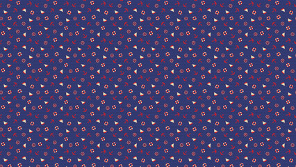 Vibrant nautical pattern with sailboats and anchors on waves