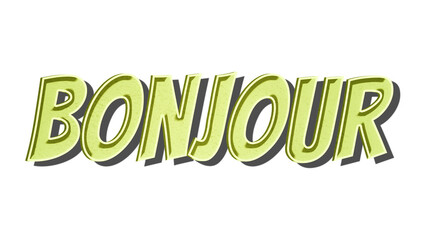 Bonjour png comic retro typography © Rawpixel.com
