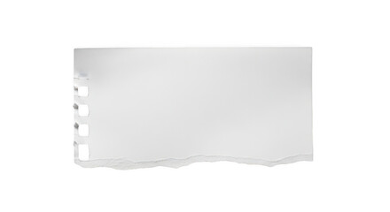 Torn paper with holes on left side isolated on transparent background