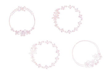 Png floral frame set holography effect