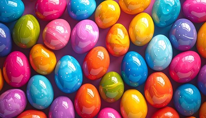 Colorful Easter Eggs Background Pattern.