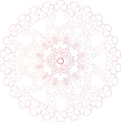 mandala in pastel colors on a transparent background