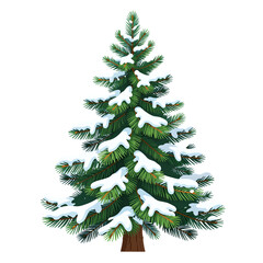 Fototapeta premium Snowy Pine Tree Illustration