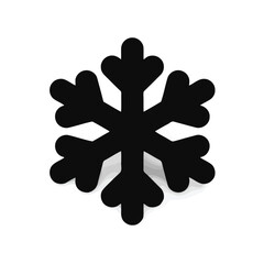 Obraz premium A stylized black geometric snowflake design on a white background