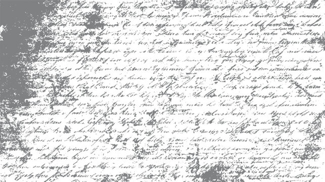 Faded grey handwritten script texture on white background with distressed paper effect handwriting vintage