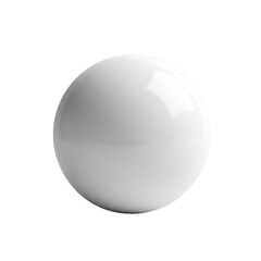 White glossy sphere isolated on transparent background