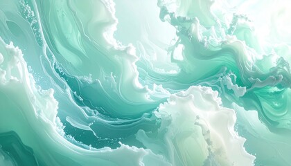 Abstract Turquoise and White Swirls - A Dreamy, Ethereal Background.