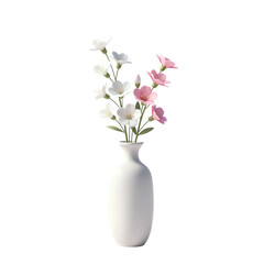 White vase with delicate pink and white flowers