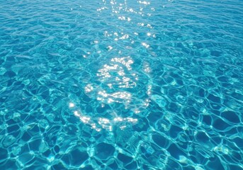Obraz premium Rippling clear blue water in a swimming pool with sunlight reflections
