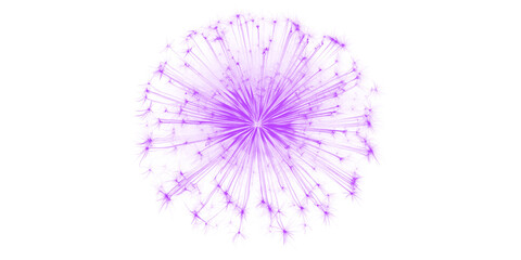 Vibrant purple glowing abstract dandelion art magical energy explosion Cosmic starburst ethereal fantasy light on dark © wahhaj