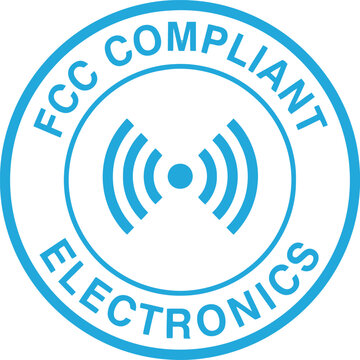 FCC Compliant Electronics Certification Badge Icon for Wireless Device Regulation and Safety Standards