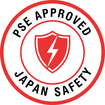 PSE Approved Japan Safety Certification Badge Icon for Electrical Product Compliance