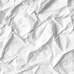 Fototapeta premium White crumpled paper isolated on a white background.