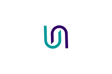 Fototapeta premium Modern UN Letter Logo Template Minimal Monogram Abstract Corporate Brand Identity