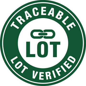 Traceable Lot Verified Badge Icon &ndash; Green Circular Certification Label for Product Authenticity and Supply Chain Transparency