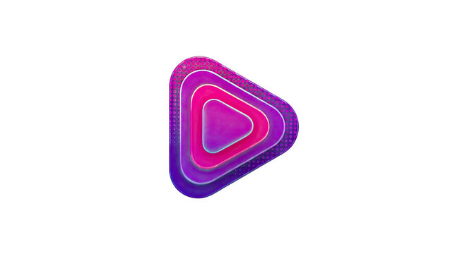 Layered Play Button Icon with Gradient and Dot Pattern