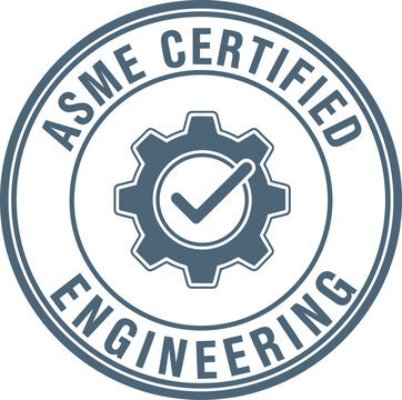 ASME Certified Engineering Badge Vector Icon for Professional Accreditation and Quality Assurance