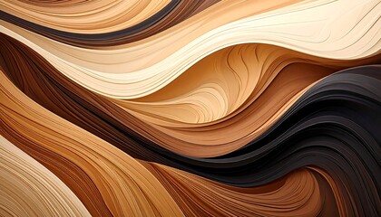 Abstract Swirls of Warm Earth Tones and Dark Hues.