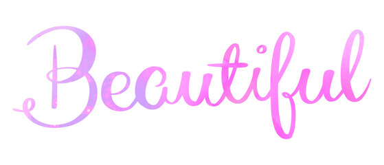 Obraz premium Beautiful word png, gradient pink calligraphy in transparent background
