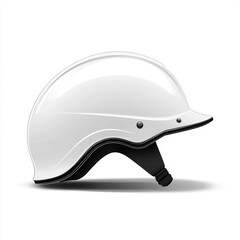 White safety helmet vector illustration on a white background, no mockup or template.