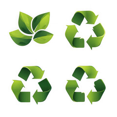 Fototapeta premium Collection of recycling symbols isolated on transparent background