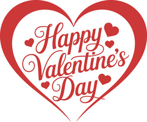 A festive Happy Valentine's Day graphic with a heart design