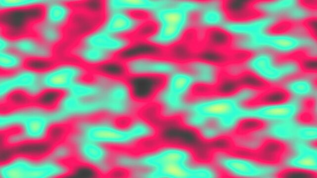 Colorful Abstract Patterns Moving Across Bright Neon Background