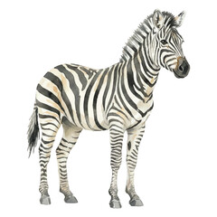 Obraz premium Watercolor Zebra Vector Illustration Isolated on White Background, Safari Wildlife Animal Art 