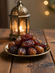 Ramadan Kareem Iftar Table Concept with Dates