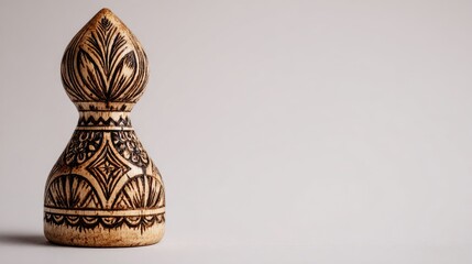 Ornate Carved Wooden Chess Piece