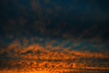 Dramatic stormy cloudy evening sky