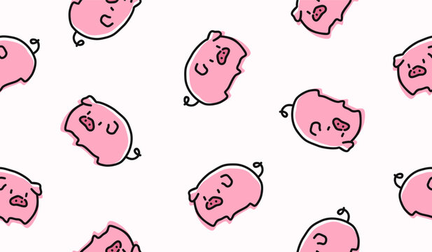 Cute pig pattern background vector design
