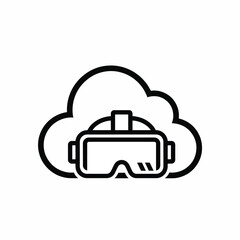 Obraz premium Virtual Reality Headset in Cloud