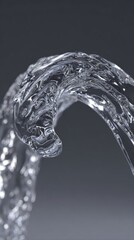 Water Splash Close Up With Gray Background