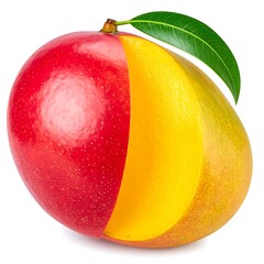 Vibrant Mango Fruit - A Tropical Delight with Leaf.