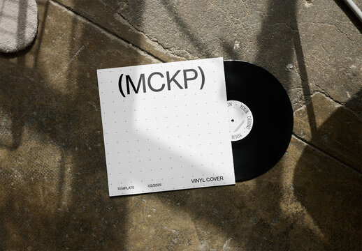 Mockup Of Customizable Record Cover And Sleeve