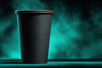 Single disposable coffee cup with steam