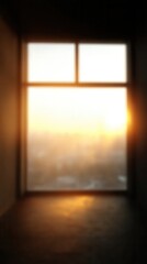 Fototapeta premium Sunlight pouring through a window, creating an abstract background and highlighting an empty floor