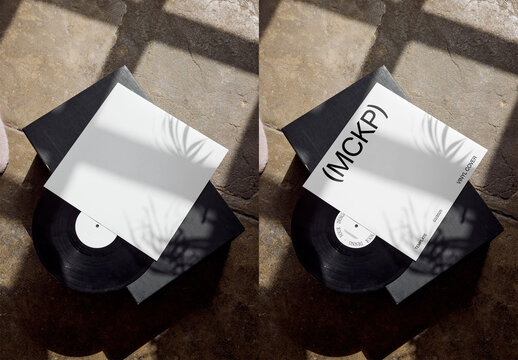 Mockup Of Customizable Lp Cover And Vinyl