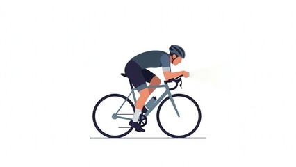 Obraz premium Dynamic Adventure Of A Man Cycling On Road During Outdoor Exercise