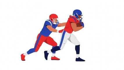 Fototapeta premium Dynamic American Football Game Action Showing Players in Playful Competition